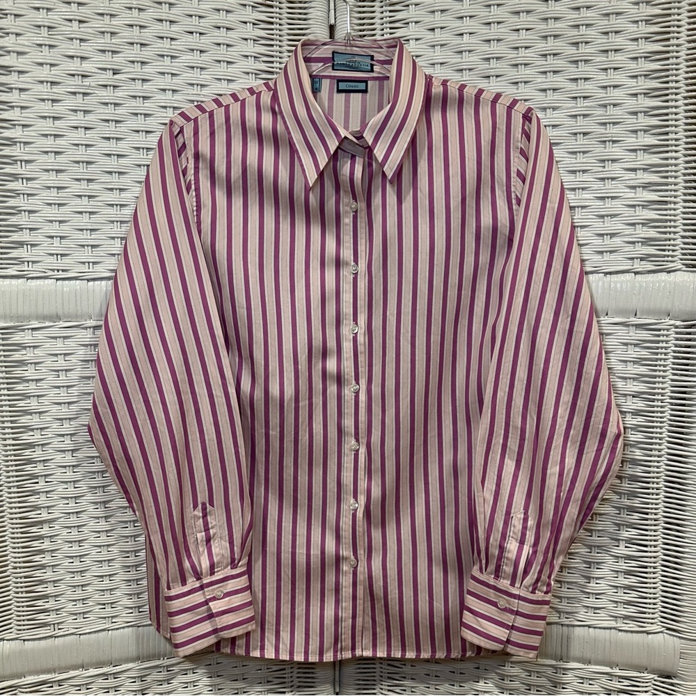 Hawes & Curtis Button Up Shirt Womens 16 Semi Fitted Multicolor Stripe London